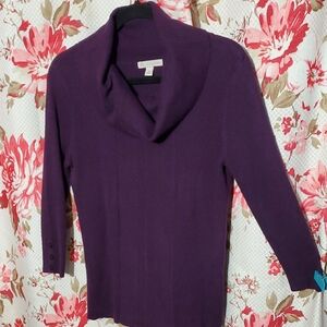 Purple Cowl Neck Sweater Dress Barn Small
